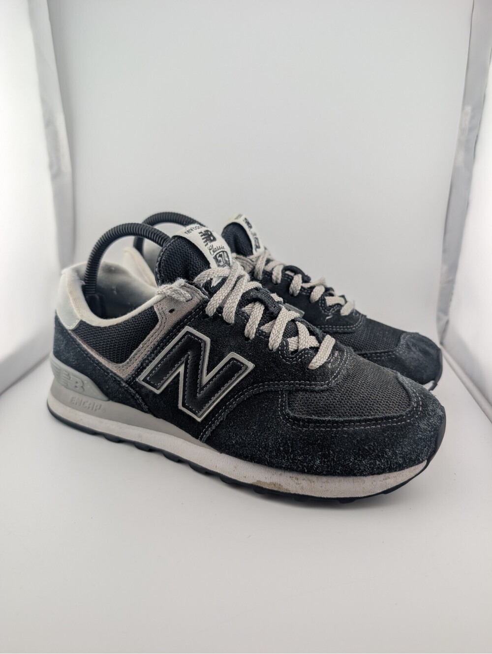 New Balance 574 Women's Size 9 Black Suede Sneakers